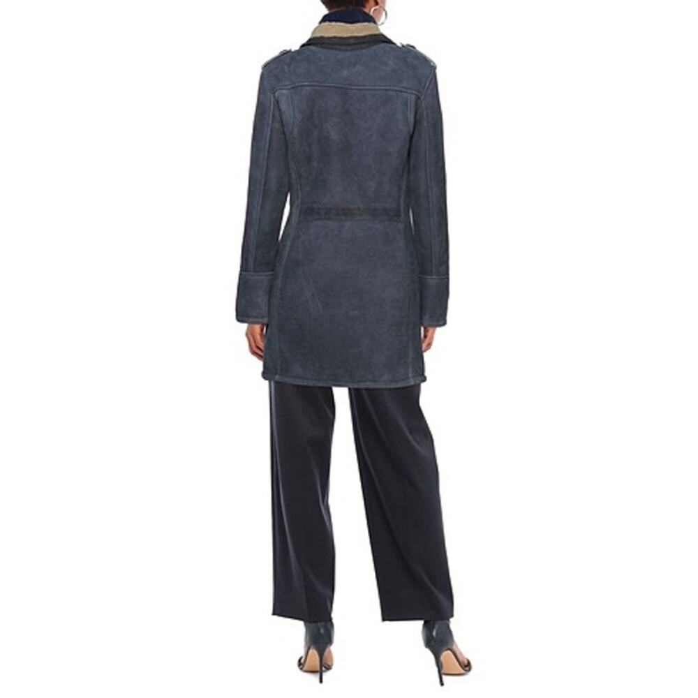 Matchless London Black Blue Suede Shearling Coat NWT Retail $3,900 L - Picture 11 of 12